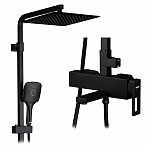 Душевая система Gappo G2417-6 латунь, цвет чёрный, тропический дождь