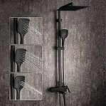 Душевая система Gappo G2417-6 латунь, цвет чёрный, тропический дождь