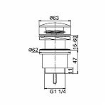 Донный клапан Frap F67-9 без перелива, оружейная сталь