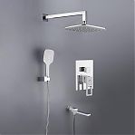 Душевая система Gappo Futura G7117-8 встраиваемая, хром, белый, тропический дождь