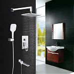 Душевая система Gappo Futura G7117-8 встраиваемая, хром, белый, тропический дождь