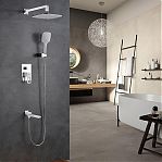 Душевая система Gappo Futura G7117-8 встраиваемая, хром, белый, тропический дождь