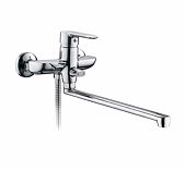 Смеситель для ванны Frud R22106, аэратор, на эксцентриках, на стену, хром