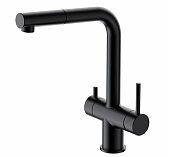 Смеситель для кухни Gappo G4397-76, гибкий излив, аэратор, матовый черный