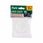 Скотч Park 103909 двусторонний, многоразовый, прозрачный, акрил, ширина 30 мм, длина 2 м