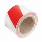 Лента Sparta сигнальная, бело-красная, полиэтилен, 75 мм х 150 м, 89037