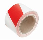Лента Sparta сигнальная, бело-красная, полиэтилен, 75 мм х 150 м, 89037