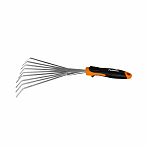 Грабли веерные Plantic Pro 36384-01 с пластиковым черенком, 9 зубьев, 165х395 мм