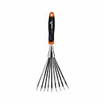 Грабли веерные Plantic Pro 36384-01 с пластиковым черенком, 9 зубьев, 165х395 мм