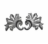 Накладка штампованная, для изделий художественной ковки, сталь, 1141.01, пара