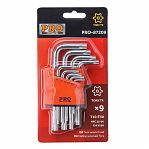 Набор ключей Startul Pro-87209 Torx, короткие, хромоникелевое покрытие, в упаковке 9 штук