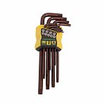 Набор угловых ключей Росомаха Torx 900009, с отверстием, сталь, 9 предметов