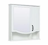 Шкаф зеркальный Runo Марсель 65, навесной, правый, белый, 16х65х75 см