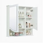 Шкаф зеркальный Runo Марсель 65, навесной, правый, белый, 16х65х75 см