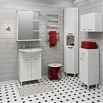 Шкаф зеркальный навесной Runo Магнолия 000000000607, белый, 50, левый, 240х750х500 мм