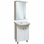 Шкаф зеркальный навесной Runo Магнолия 000000000607, белый, 50, левый, 240х750х500 мм