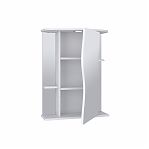 Шкаф зеркальный навесной Runo Лилия 00000000029, белый, 60, правый, 600х240х750 мм