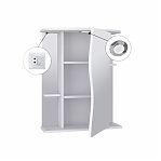 Шкаф зеркальный навесной Runo Лилия 00000000029, белый, 60, правый, 600х240х750 мм