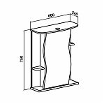Шкаф зеркальный навесной Runo Лилия 00000000029, белый, 60, правый, 600х240х750 мм
