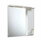 Шкаф зеркальный навесной Runo Стиль 75, Мдф, правый, белый, 24х75х80 см