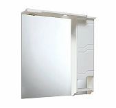 Шкаф зеркальный навесной Runo Стиль 75, Мдф, правый, белый, 24х75х80 см
