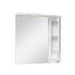 Шкаф зеркальный навесной Runo Стиль 75, Мдф, правый, белый, 24х75х80 см