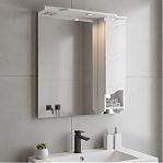 Шкаф зеркальный навесной Runo Стиль 75, Мдф, правый, белый, 24х75х80 см