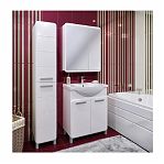 Шкаф зеркальный навесной Runo Эрика 70, Мдф, белый, 13.4х70х75 см