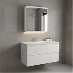 Шкаф зеркальный навесной Runo Эрика 60, Мдф, белый, 13.7х60х81 см