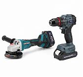 Набор аккумуляторного инструмента Kross KLi125+KLi21BL, УШМ+шуруповерт, 21В, 2 акк. х 4,0 Ah+з.у.