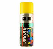 Эмаль Kudo аэрозоль, алкидная, глянцевая, высокопрочная, желтая 520 мл
