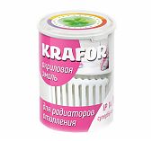 Эмаль KRAFOR для радиаторов отопления, акриловая, белая, 1 кг