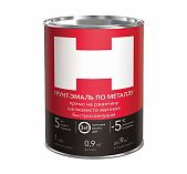 Грунт-эмаль H по металлу, 3 в 1, быстросохнущая шелковисто-матовая красная 0.9 кг