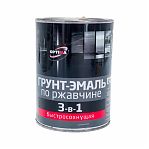 Грунт-эмаль Optima 3-в-1 по ржавчине, быстросохнущая, матовая, черная 0.8кг