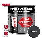 Грунт-Эмаль Dali 3 в 1, по ржавчине, графитовая, матовая, серая, 2 л 