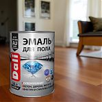 Эмаль для пола Dali алкидно-уретановая, глянцевая, База C, бесцветная, 0.8 л