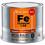 Грунт-эмаль Ferrum Lab по ржавчине 3 в 1, глянцевая база С, 0.65 л