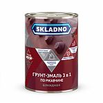 Грунт-эмаль Skladno 3 в 1, по ржавчине, глянцевая, синяя, 0.8 кг
