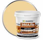 Эмаль для пола Лакра 0008097 акриловая, для внутренних и наружных работ, полуглянцевая, Бежевый, 0.9 кг