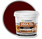 Эмаль для пола Лакра 0008103 акриловая, для внутренних и наружных работ, полуглянцевая, Красно-коричневый, 0.9 кг