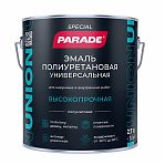 Эмаль полиуретановая Parade Union Special 9592884 универсальная высокопрочная, База А, белый, 2.7 л