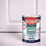 Эмаль алкидная OLECOLOR для окон и дверей, высокоглянцевая, супербелая, 0.9 кг