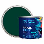 Эмаль алкидная Простокрашено ПФ-115 85187, универсальная, глянцевая, темно-зеленая, 1.8 кг
