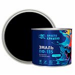 Эмаль алкидная Простокрашено ПФ-115 85179, универсальная, глянцевая, черная, 1.8 кг