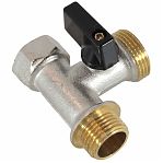 Кран шаровой Frap F232.04 трехходовой, 1/2"х3/4"х1/2", для подключения бытовой техники, латунь