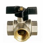 Кран шаровой Frap F217.05 трехходовой, 3/4" x 3/4", для подключения бытовой техники, латунь