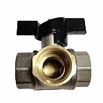 Кран шаровой Frap F217.05 трехходовой, 3/4" x 3/4", для подключения бытовой техники, латунь