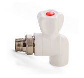  Кран для радиатора ПП угловой Frap F142.2004 PPR GRL20х1/2" НР белый