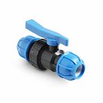 Кран шаровый Pro Aqua Unio ПНД Ц/Ц, 63х63 мм, черный с синим