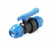 Кран шаровый Pro Aqua Unio ПНД Ц/Ц, 63х63 мм, черный с синим